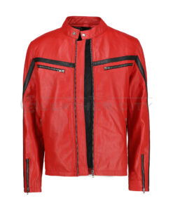 Lorenzo Red Stripped Café Racer Jacket