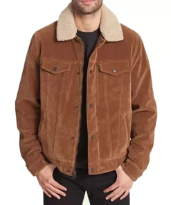 Mens Brown Corduroy Trucker Jacket