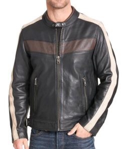 Mick Retro Stripped Biker Jacket