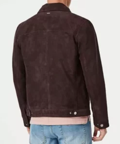 Brown Suede Leather Trucker Jacket