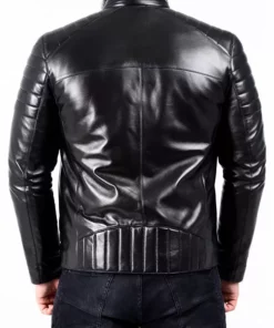 Men's Padded Leather Biker Jacket