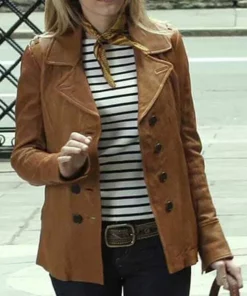 Gossip Girl Serena van der Woodsen Leather Peacoat