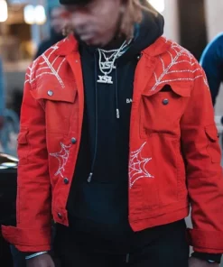 Young Thug Spider Red Denim Jacket | TLC
