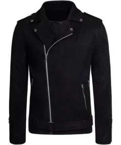 Mens Black Biker Leather Jacket