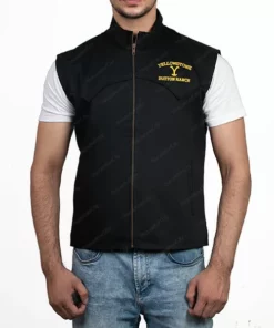Yellowstone John Dutton Black Wool Vest