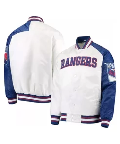 NY Rangers White Bomber Jacket