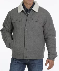 Men's Grey Wool Classic Trucker Jacket