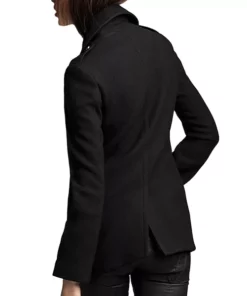 Lyndia Black Wool Pea Coat