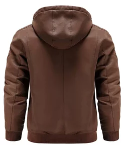 Men's Classic Motorcycle Hooded Bomber Jacket