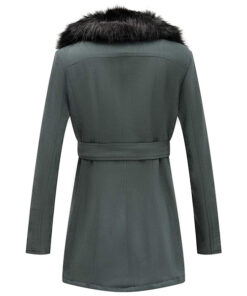 Women's Green Suede Fur Coat