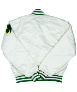 B Celtics White Satin Jacket