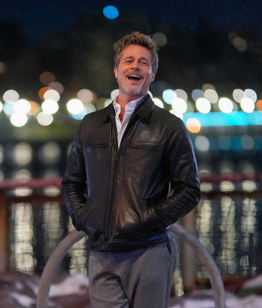 Wolves 2023 Brad Pitt Black Leather Jacket | TLC