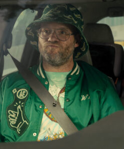 Seth Rogen Platonic Will Lucky Penny Brewing Co. Green Varsity Jacket