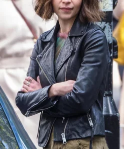 Secret Invasion Emilia Clarke Black Leather Jacket
