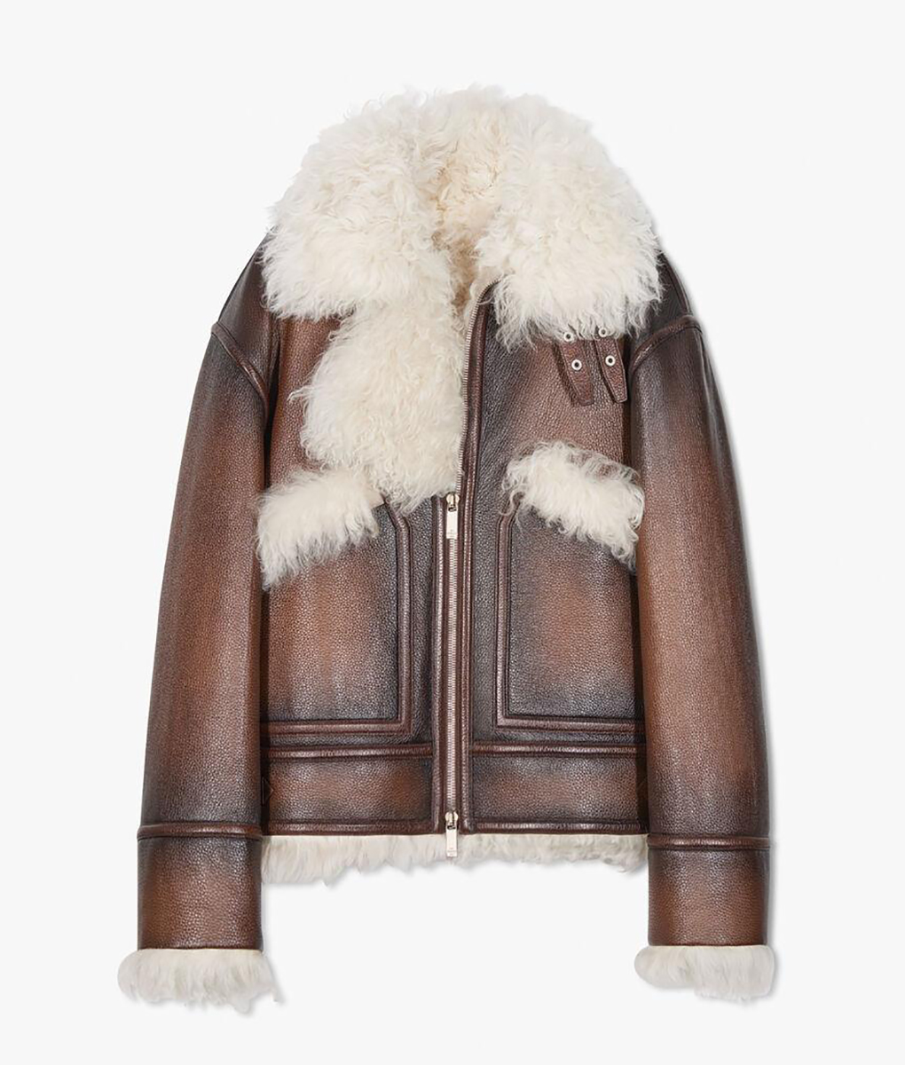 Steve-Harvey-Brown-Aviator-Shearling-Leather-Jacket-1 Steve Harvey Brown Faux Fur Shearling Aviator Jacket