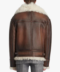 Steve Harvey Brown Faux Fur Shearling Jacket