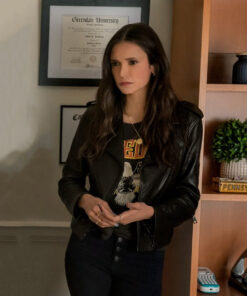 Nina Dobrev The Out-Laws Parker Mcdermott Black Leather Jacket
