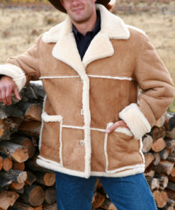 Marlboro Man Sheepskin Suede Leather Shearling Jacket