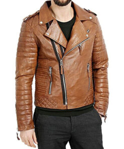Jose Men's Brown Biker Jacket