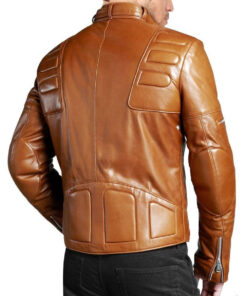 Men's Distressed Brown Slim fit Biker Jacket
