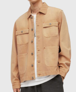 Bodkin Gilbert Beige Jacket - Will Forte Bodkin Gilbert Denim Beige Jacket - Front View