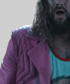 A Minecraft Movie Jason Momoa Pink Fringe Jacket - A Minecraft Movie Jason Momoa Pink Leather Fringe Jacket-2