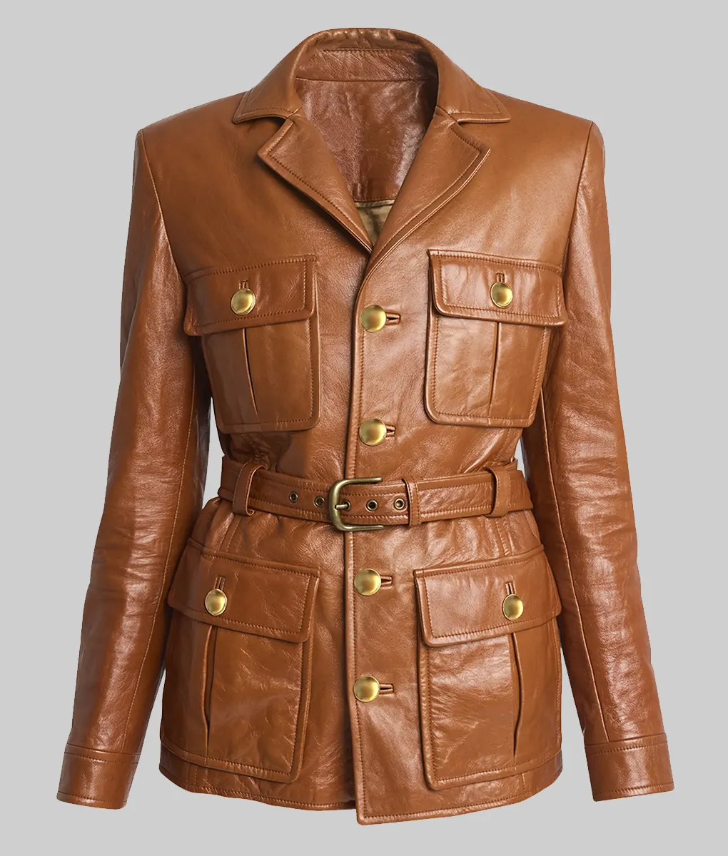 Black Bag Cate Blanchett (Kathryn) Brown Leather Jacket - TLC UK