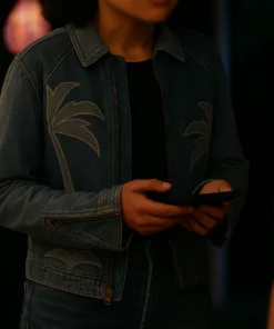 Ballard Martina Castro Palm Tree Denim Jacket - Front VIew
