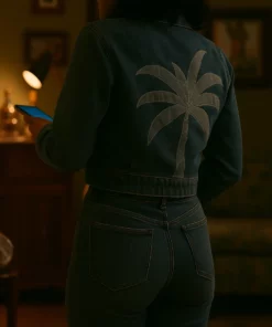 Ballard Martina Castro Palm Tree Denim Jacket - Back VIew