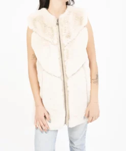 Luella Women's Beige Fur Vest