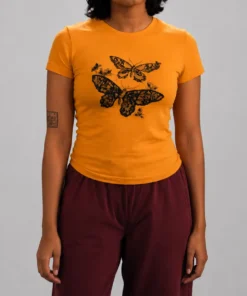 Adults S02 Amita Rao Butterfly Orange T-Shirt